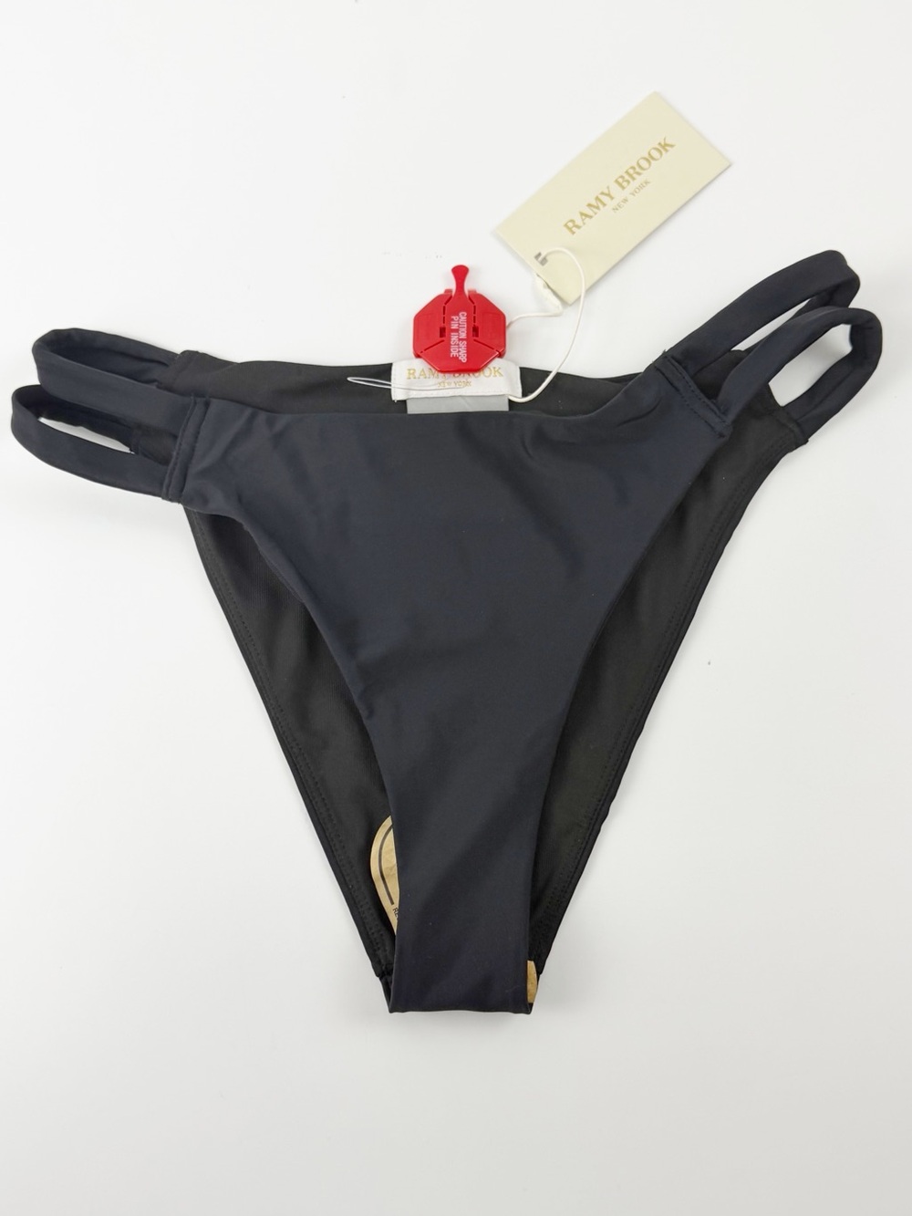 Ramy Brook Bikini Bottom Womens Small Black Solid Dove Swim NWT